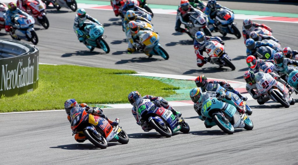 Brad Binder (RSA/ KTM), Enea Bastianini (ITA/ Honda) und Joan Mir (ESP/ KTM), Foto: GEPA Pictures/Red Bull Content Pool